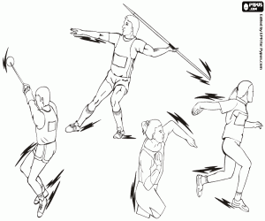 kolorowanka Rzuca na Igrzyskach Olimpijskich