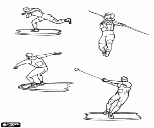 kolorowanka Rzuty w Lekkoatletyce