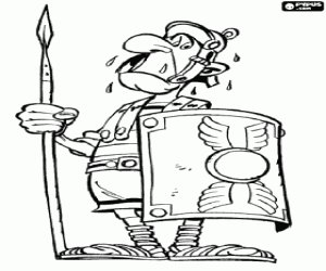 kolorowanka Rzymski żołnierz boi Galów