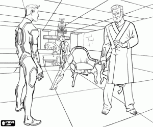 kolorowanka Sam i Kevin Flynn, twarzą w twarz