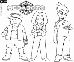 kolorowanka Samantha, Sloan i Spike, Medabots