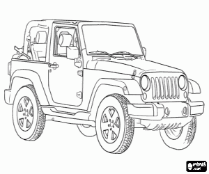 kolorowanka Samochód Jeep Wrangler