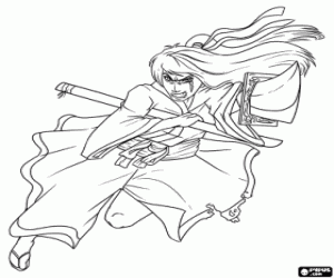 kolorowanka Samurai w walce