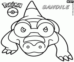 kolorowanka Sandile, Pokémon