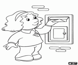 kolorowanka Sarah wysyłając list