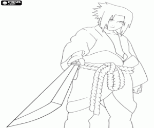 kolorowanka Sasuke Uchiha, ninja z Naruto