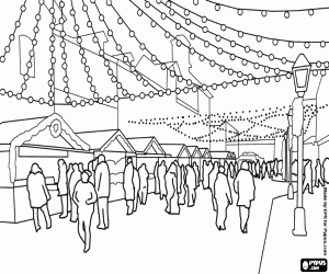 kolorowanka Scena bożonarodzeniowy