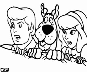 kolorowanka Scooby-Doo, Fred i Daphne