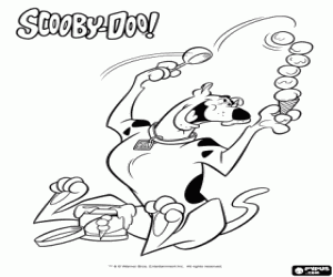 kolorowanka Scooby Doo psa i lody