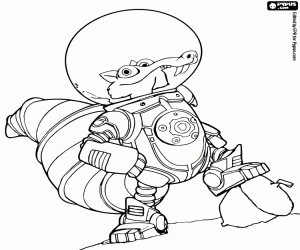 kolorowanka Scrat i jego żołądź na planecie