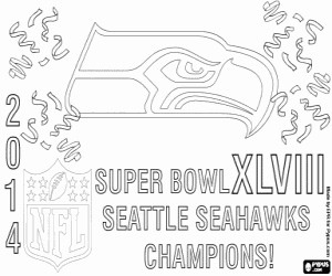 kolorowanka Seattle Seahawks, SuperBowl 2014