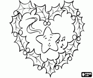 kolorowanka Serce, Boże Narodzenie wieniec