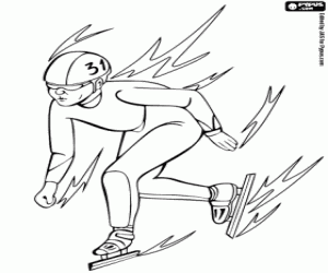 kolorowanka Short track, łyżwiarstwo szybkie na torze krótkim