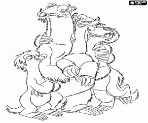 kolorowanka Sid zadowolony z jego rodziny