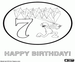 kolorowanka Siedem lat urodziny i Grover