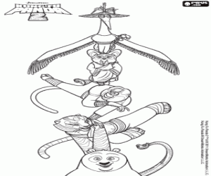 kolorowanka Siedmiu mistrzów Kung-Fu