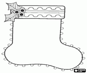 kolorowanka Skarpety świąteczne z Liście odchodzi