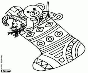 kolorowanka Skarpety świąteczne motywy geometryczne