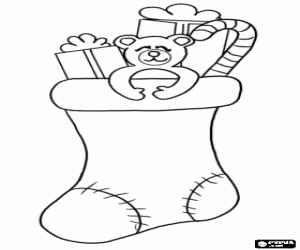 kolorowanka Skarpety świąteczne obsady prezenty