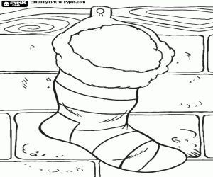 kolorowanka Skarpety świąteczne na ścianie cegieł