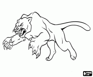 kolorowanka Skok czarna Pantera