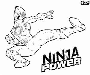 kolorowanka Skok ninja Power Ranger
