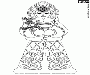 kolorowanka Snegurochka, słowiańskich tradycji