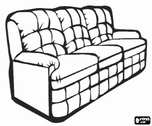 kolorowanka Sofa trzech osobowa