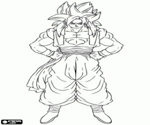 kolorowanka Son Goku, Super Saiyan 4