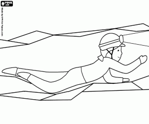 kolorowanka Speleolog w wąskiej jaskini