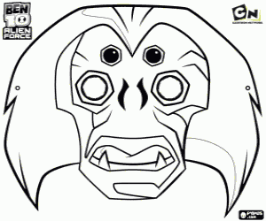 kolorowanka Spidermonkey Maska, Ben10 Alien Force