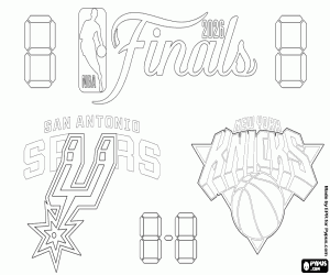 kolorowanka Spurs - Knicks, finały NBA 2026