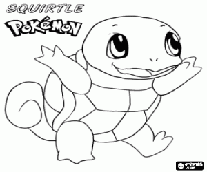 kolorowanka Squirtle, żółw Pokemon