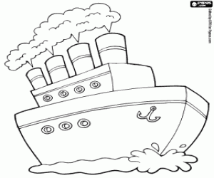 kolorowanka Statek, transport na wodzie