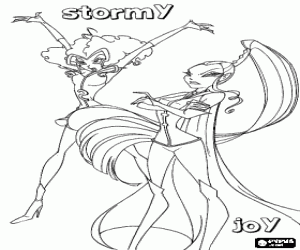 kolorowanka Stormy i Joy, Winx Club