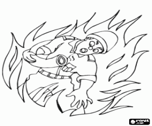 kolorowanka Strażak wśród płomieni