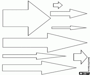kolorowanka Strzałki w różnych rozmiarach
