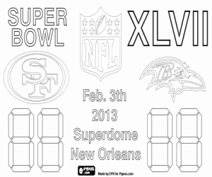 kolorowanka Super Bowl 2013, Nowy Orlean