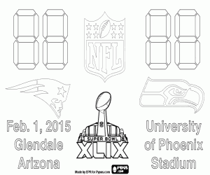 kolorowanka Super Bowl 2015, Arizona