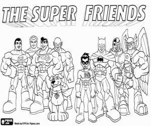 kolorowanka Super Friends. Super Przyjaciele
