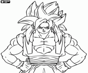 kolorowanka Super saiyan wojownik Son Goku