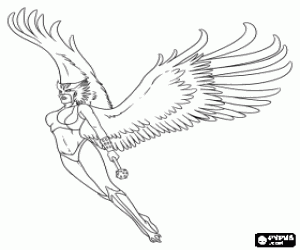 kolorowanka Superbohater Hawkgirl