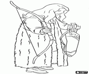 kolorowanka Susan Pevensie w łuk i strzały