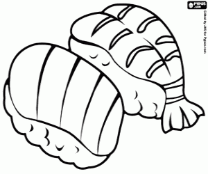 kolorowanka Sushi, najbardziej popularny japoński żywności