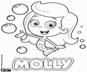 kolorowanka Syrena Molly Bubble Guppies