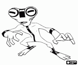 kolorowanka Szara Materia, alien z Ben 10