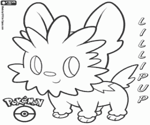 kolorowanka Szczeniak Pokémon Lillipup