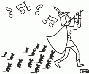 kolorowanka Szczury po Szczurołap z Hameln