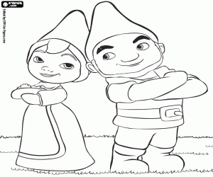 kolorowanka Szczęście Gnomeo i Julia