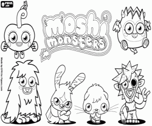 kolorowanka Sześciu Moshi Monsters